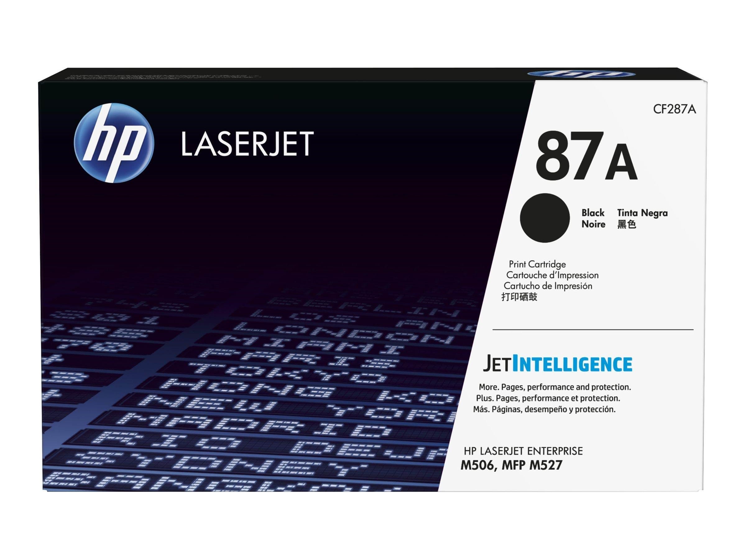 HP 87A / CF287A Black Toner Printerpatron Og Toner Sort