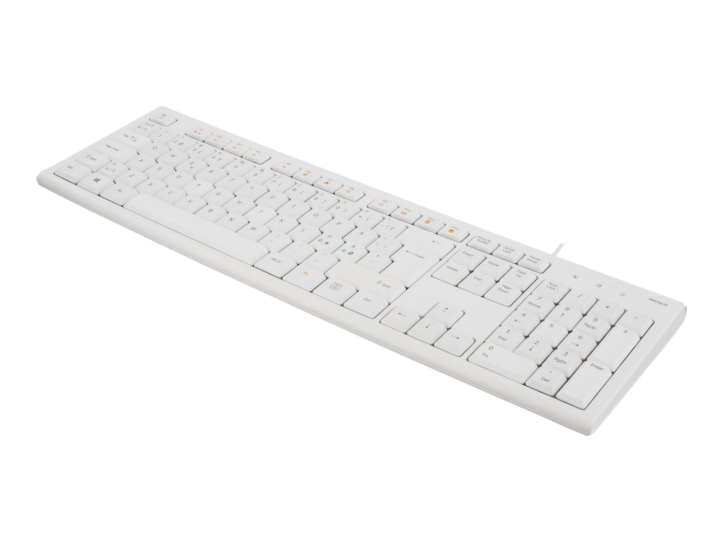 Deltaco TB-628 - Tastatur - Nordisk - Hvid Tastatur