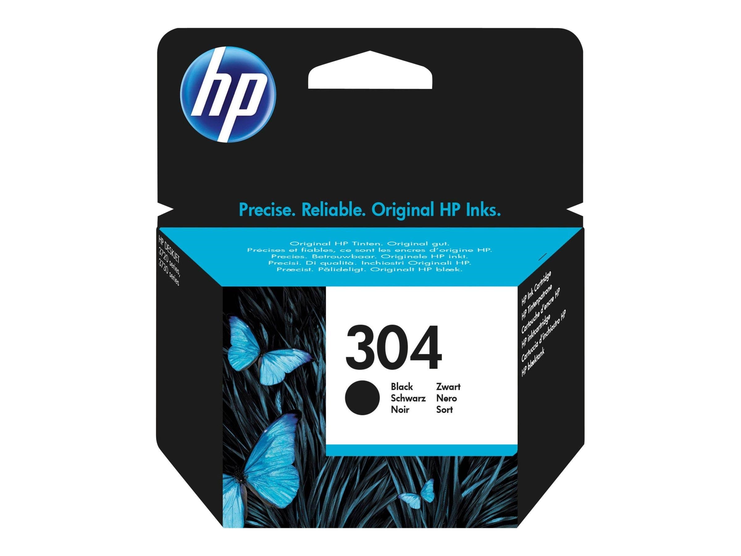 HP 304 / N9K06AE Black Ink Printerpatron Og Toner Sort