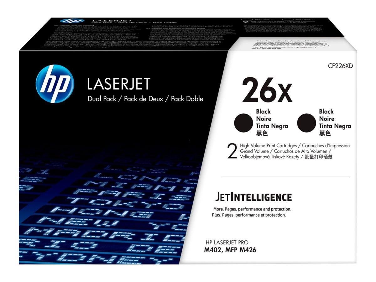 HP 26X / CF226XD 2-Pack High Capacity Black Toner Printerpatron Og Toner Sort