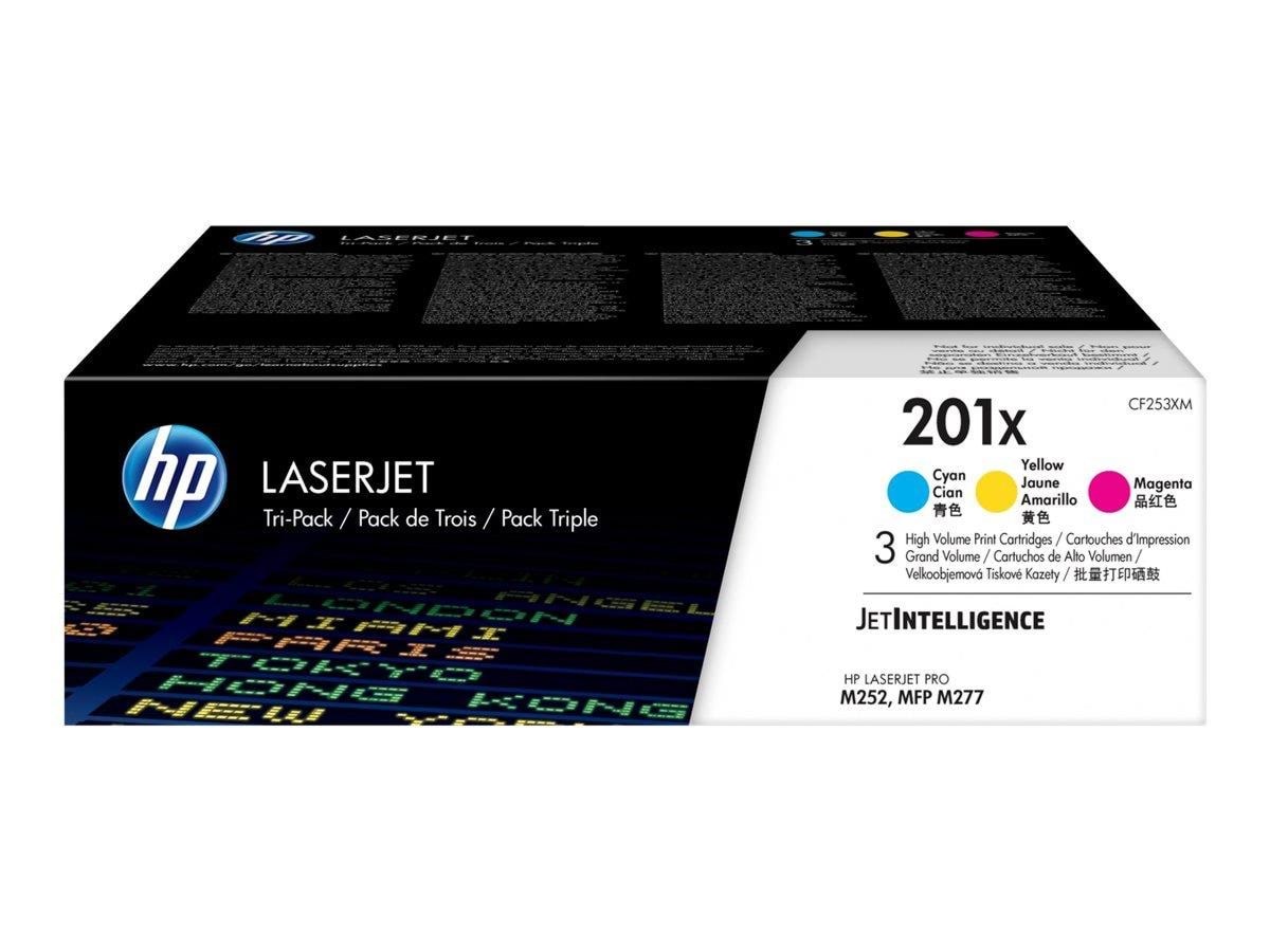 HP 201X / CF253XM 3-Pack High Capacity Printerpatron Og Toner Cyan