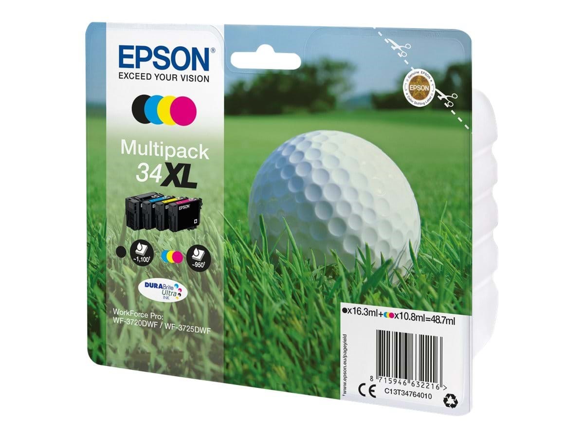 Epson 34XL 4-pack (Black Yellow Magenta Cyan) Printerpatron Og Toner 4 farver C13T34764020