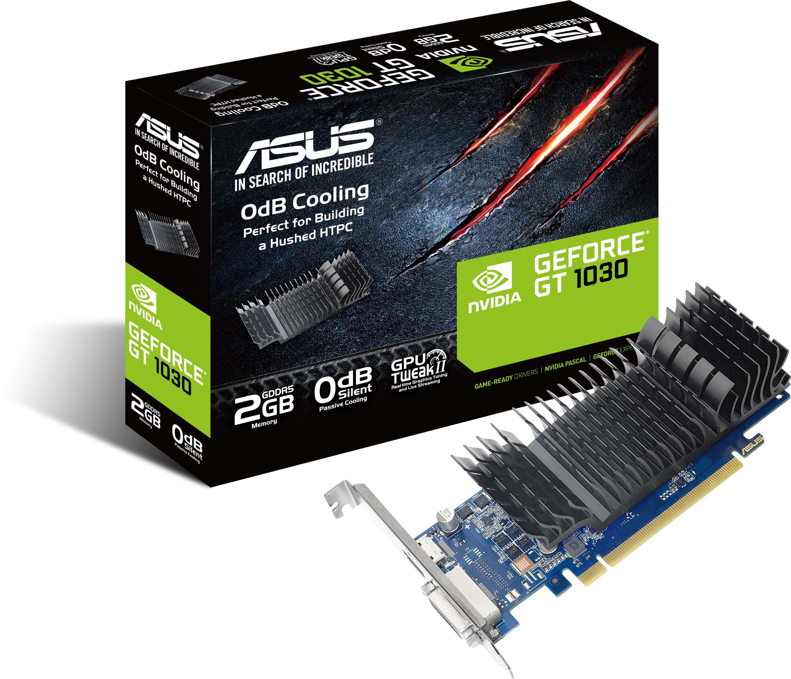 ASUS GeForce GT 1030 Silent Low Profile - 2GB GDDR5 RAM - Grafikkort Grafikkort 90YV0AT0-M0NA00