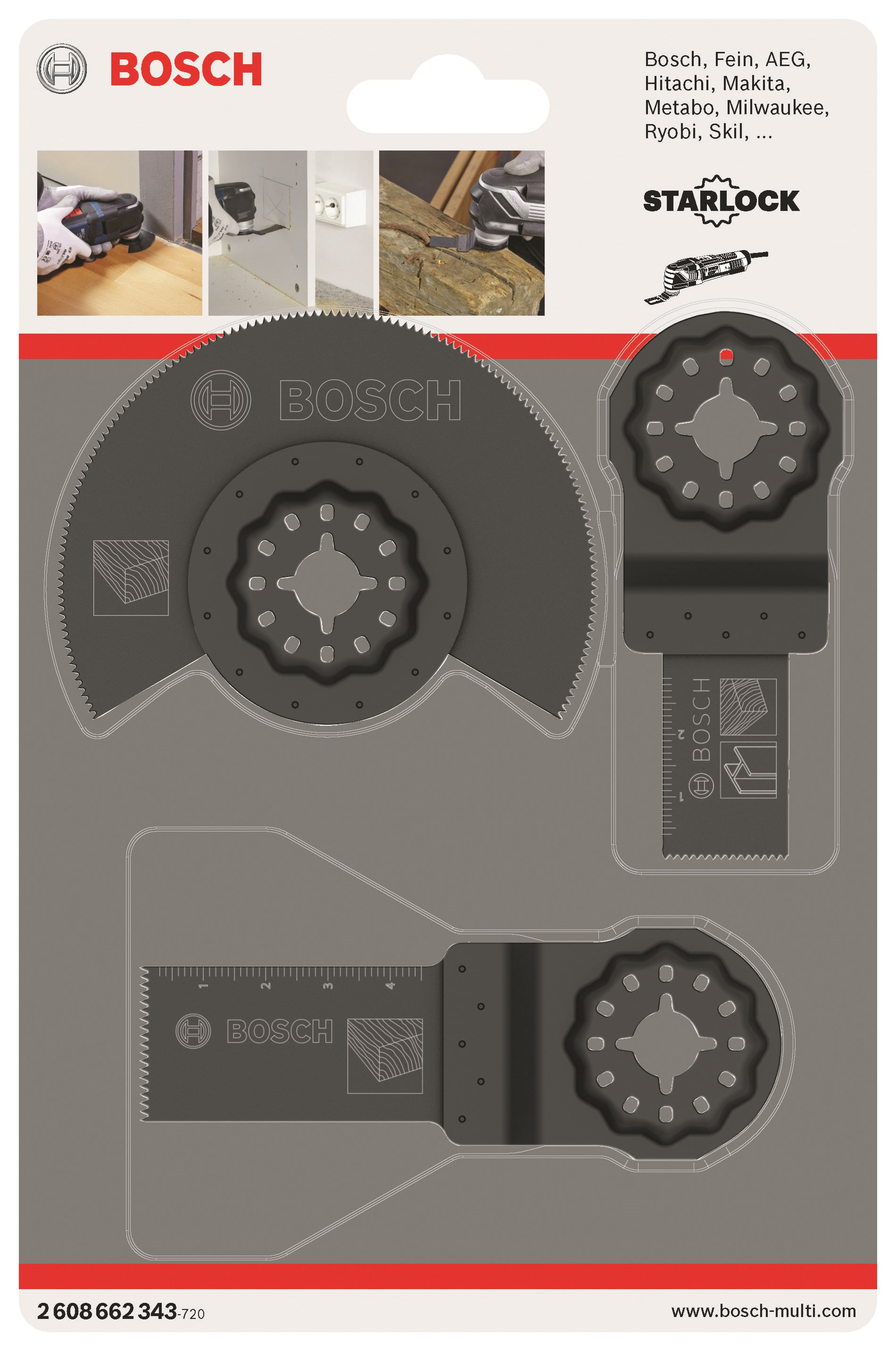 Bosch Basistræsæt, 3 dele Multiværktøj 2608662343