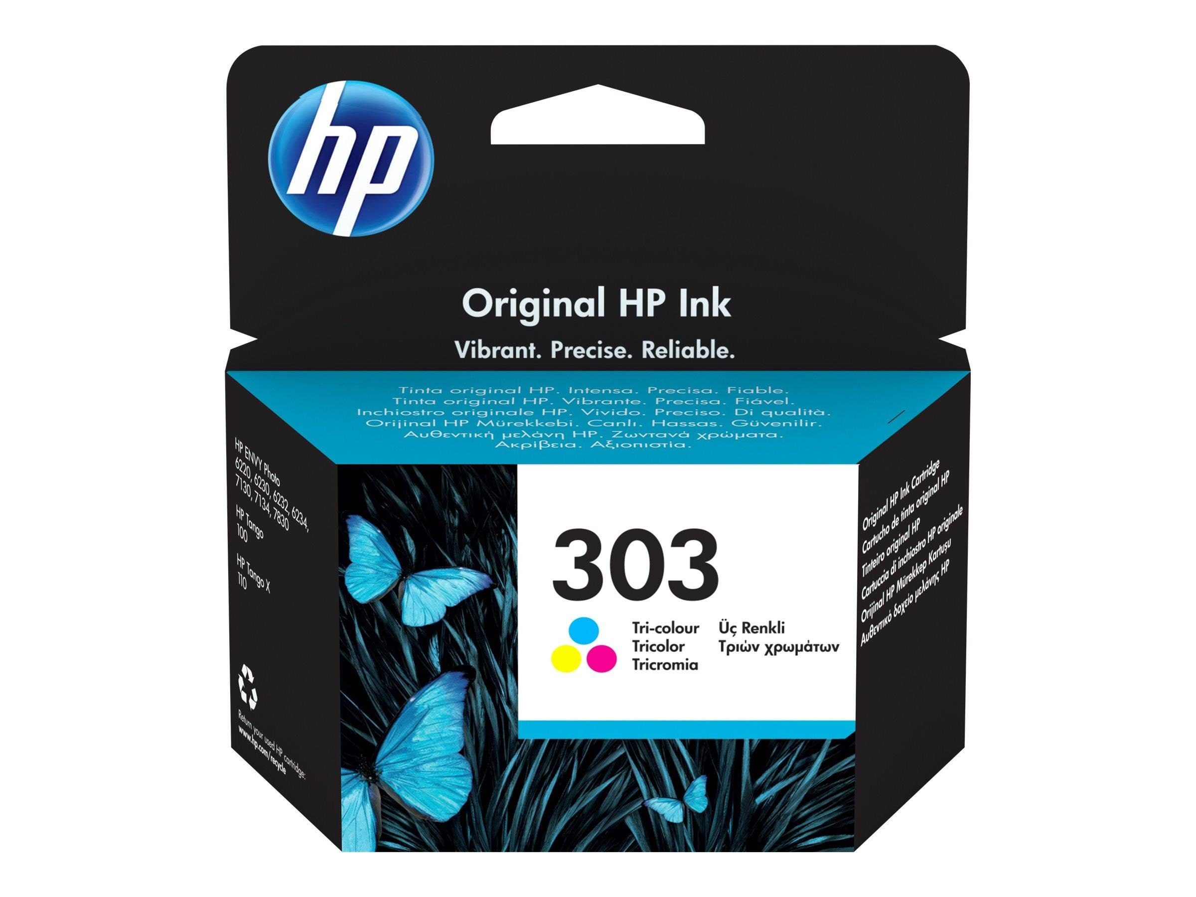 HP 303 / T6N01AE - Tri-Color Ink (Cyan Magenta Yellow) Printerpatron Og Toner Dye-based color (cyan, magenta, yellow)
