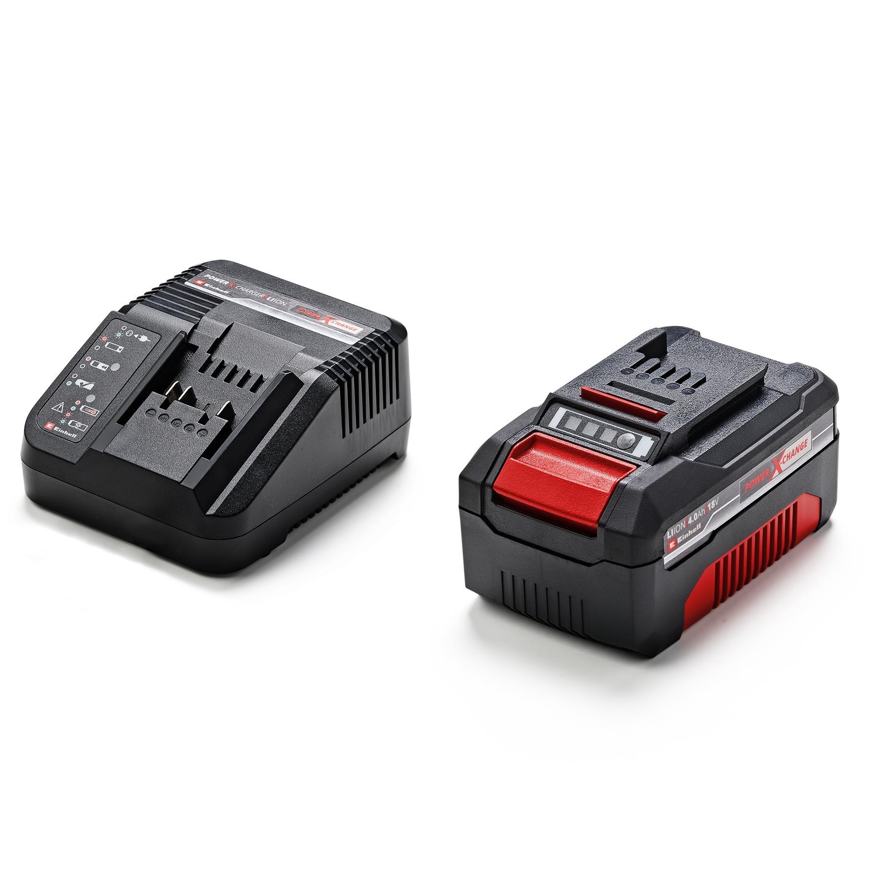 Einhell Power-X-Change starterkit 18V/4,0 Ah batteri og 3A oplader. Akku Lader 4512042