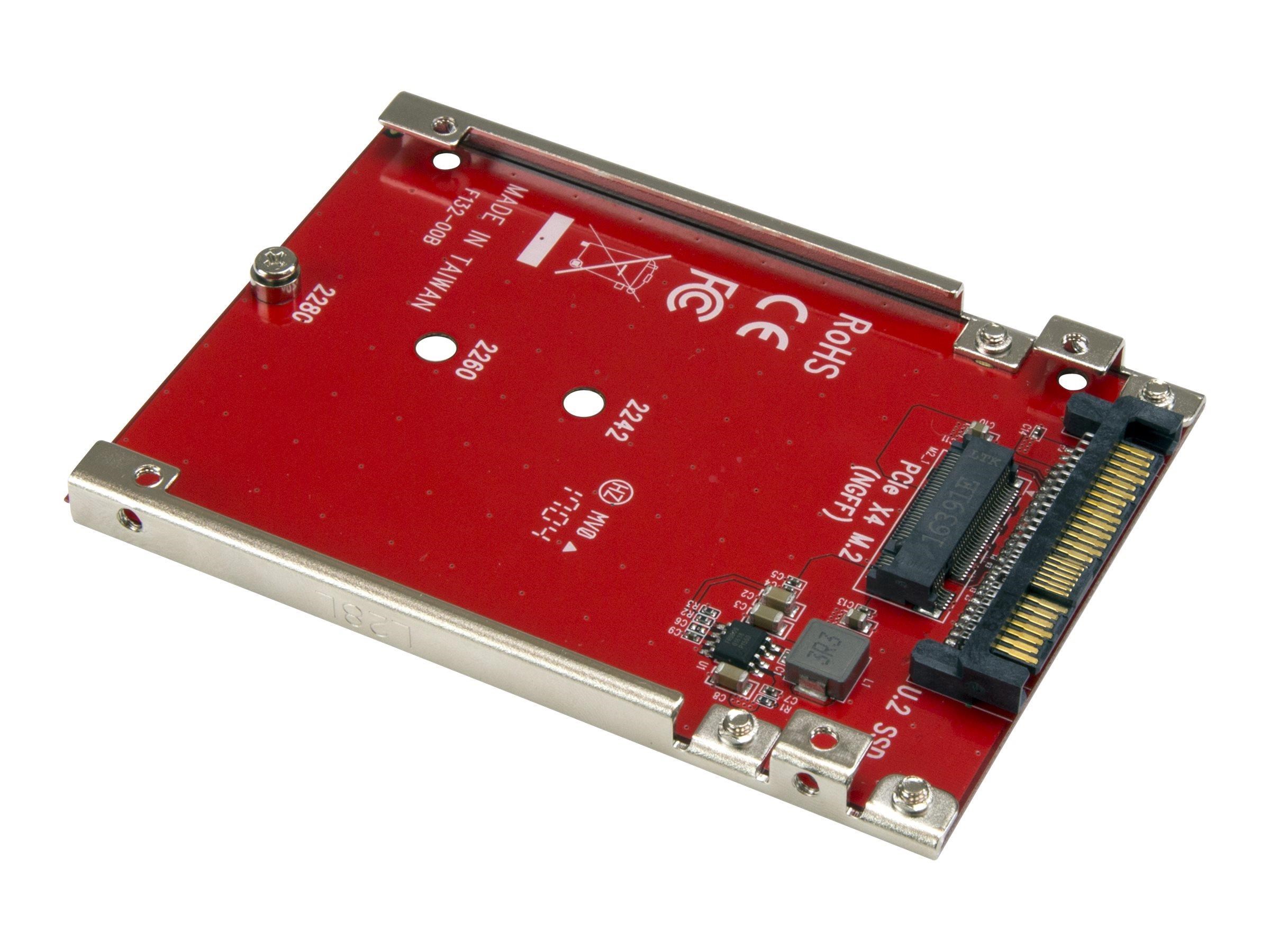 StarTech.com M.2 Drive to U.2 (SFF-8639) Host Adapter for M.2 PCIe NVMe SSDs - interfaceadapter - M.2 Card - U.2 Harddisk Tilbehør U2M2E125