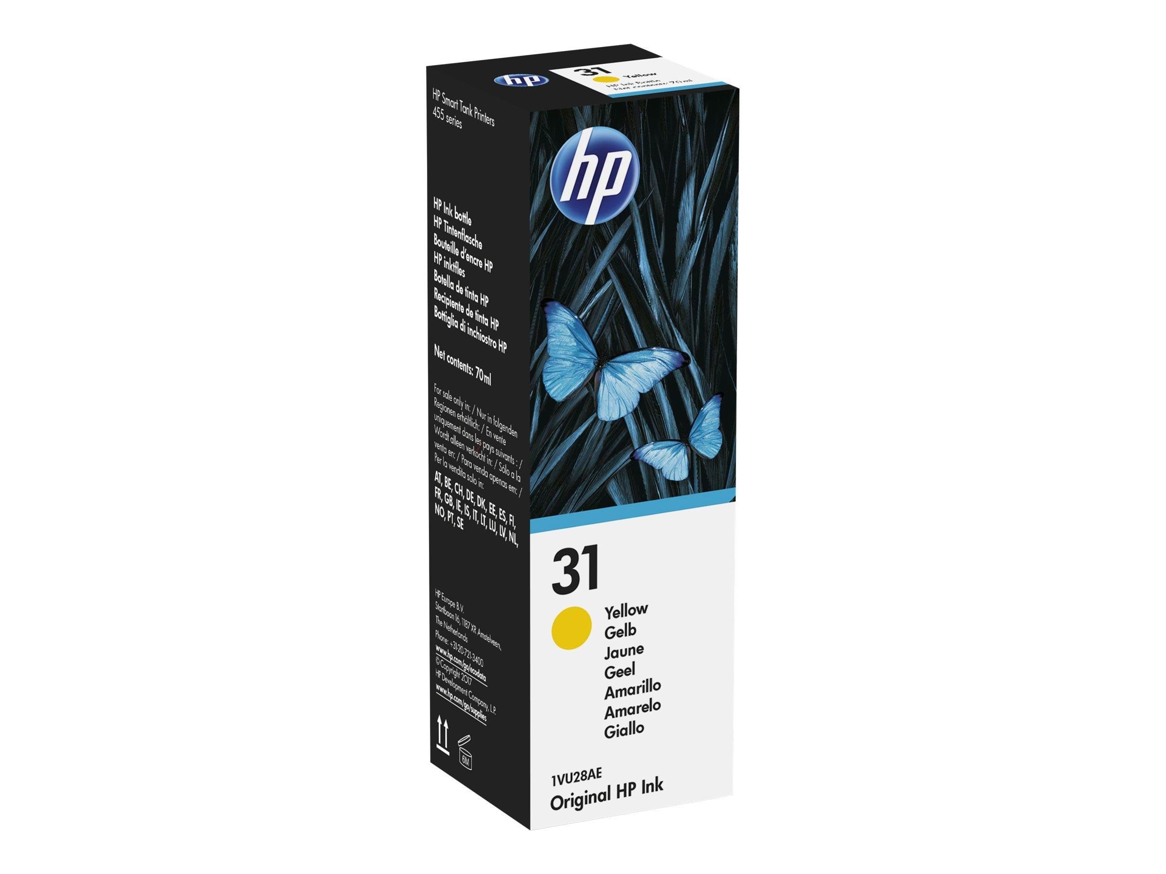 HP 31 / 1VU28AE Yellow Ink Printerpatron Og Toner Farve-baseret gul