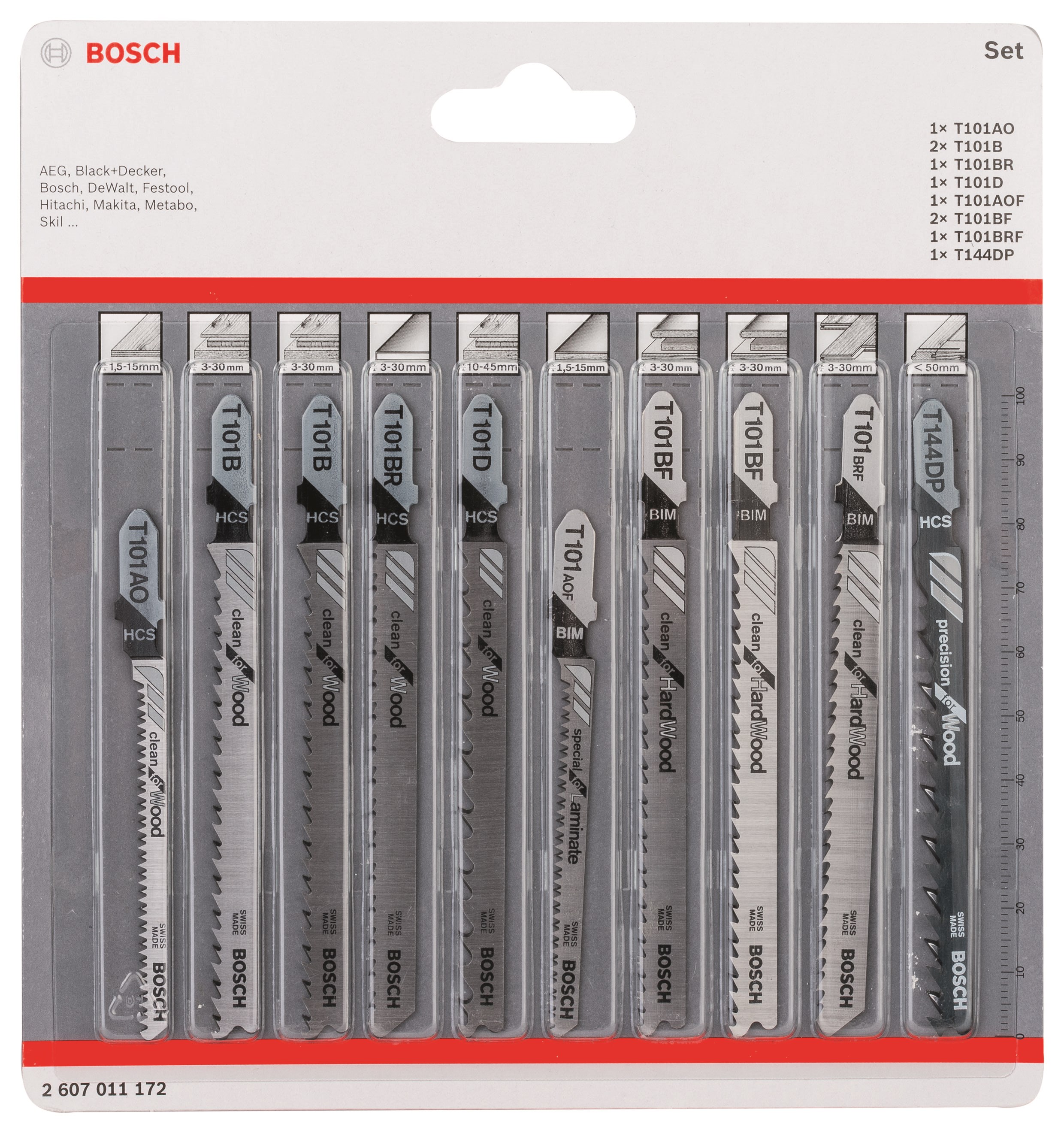 Bosch Stiksavsklingesæt med 10 dele Clean Precision Stiksav 2607011172