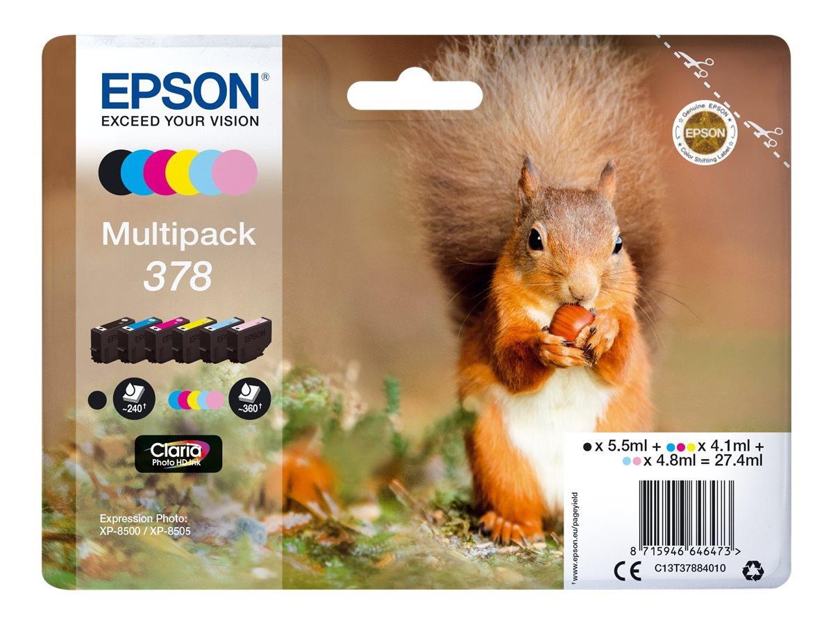 Epson 378 Multipack 6-Pack (black yellow cyan magenta light magenta light cyan) Printerpatron Og Toner C13T37884010
