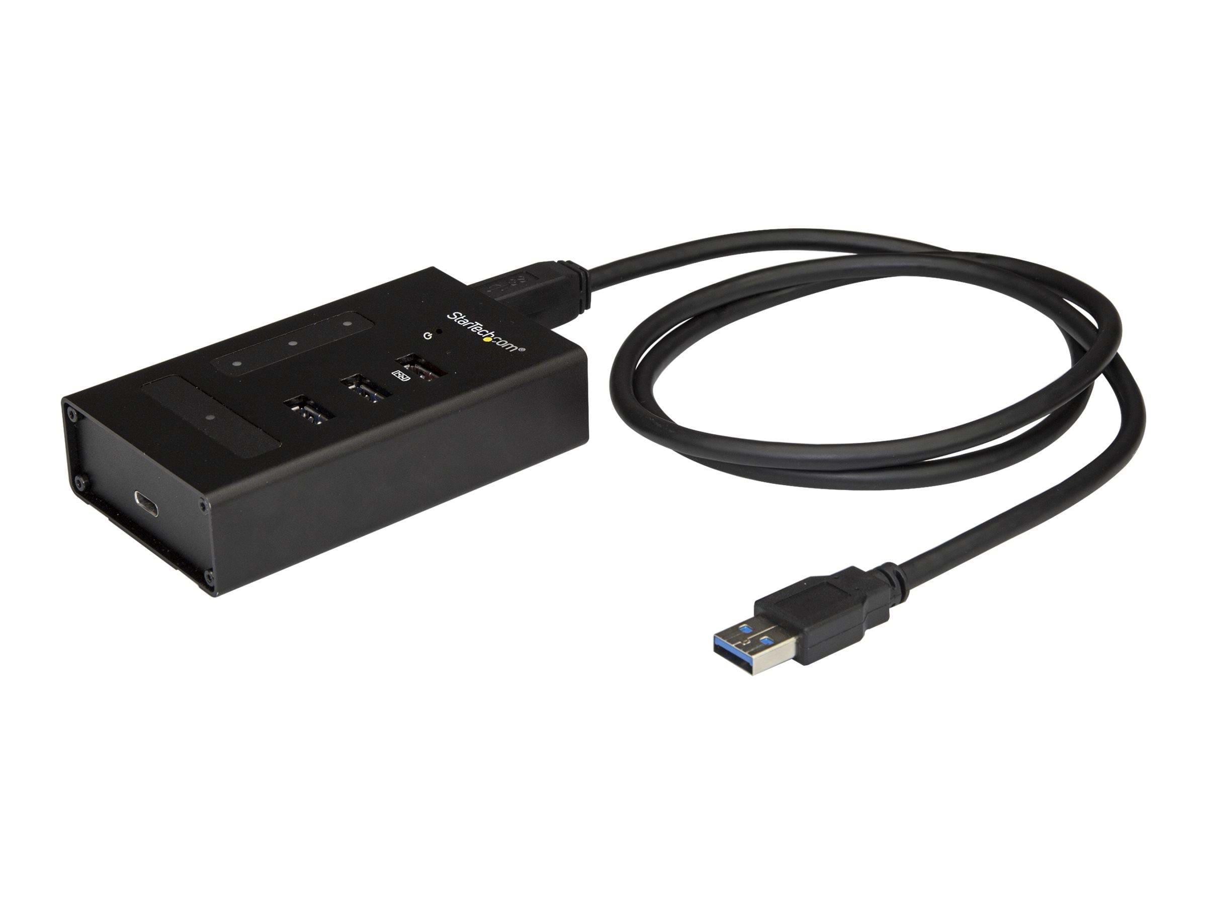 StarTech.com USB Hub Metal 4 Port USB hub - USB 3.0 - 4 ports - Sort Usb Hub HB30A3A1CST