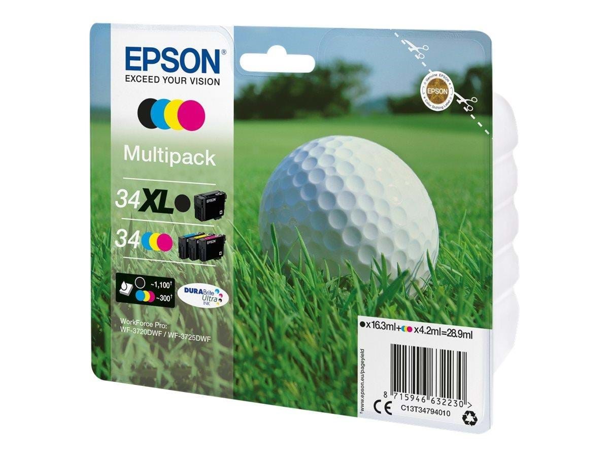 Epson 34XL - 4 pakker - XL - sort gul cyan magenta - original - blækpatron