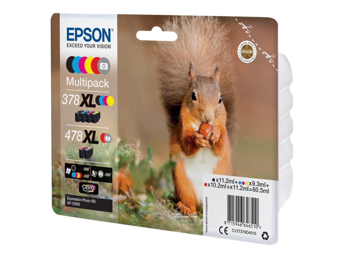 Epson 378XL / 478XL Multipack 6-Pack Ink (Grey Black Yellow Cyan Magenta Red)