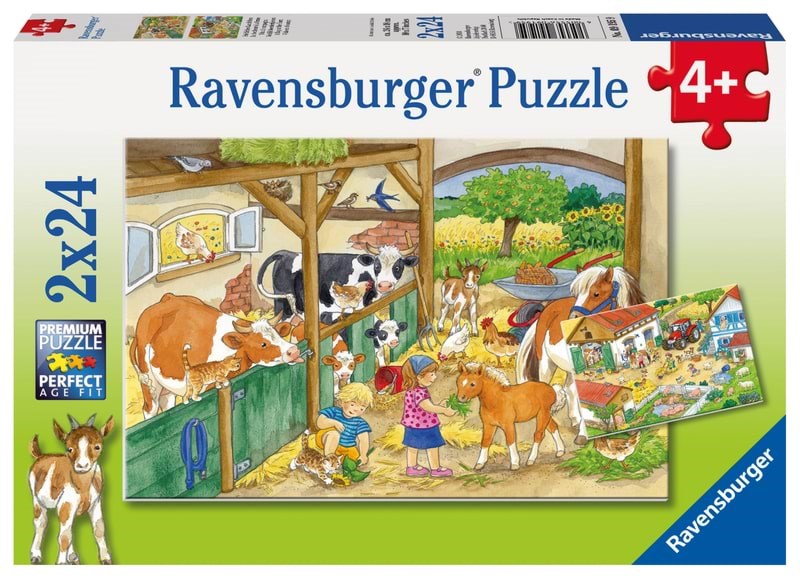 Ravensburger A Day at the Farm - 2x24p Puslespil 91959