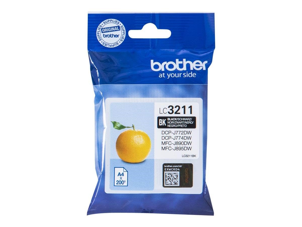 Brother LC3211BK / LC 3211BK Black Ink Printerpatron Og Toner Sort