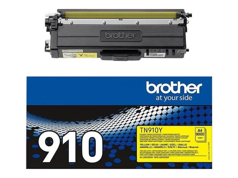 Brother TN910Y / TN 910Y High Capacity Yellow Toner Printerpatron Og Toner Gul