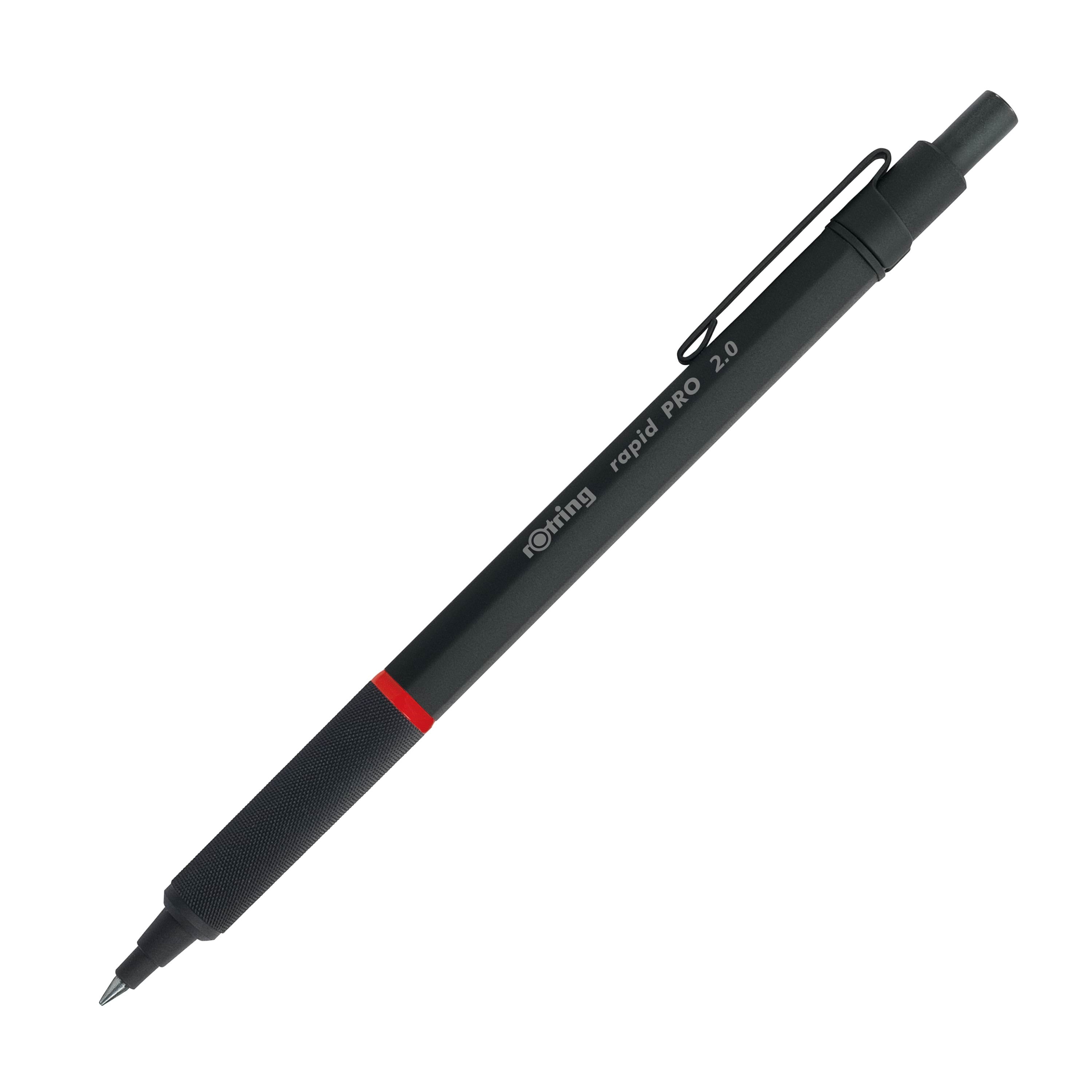 Rotring rOtring Rapid Pro mekanisk blyant | HB 2,0 mm blyant til fremdrift af bly | Reduceret blybrud | Mat sort fuldmetal tønde Tegneværktøj 1904260