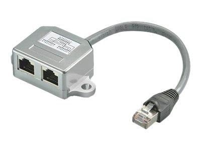 Pro splitter (Y-adapter) 2x RJ45 - Grå Netværkskabel 68909