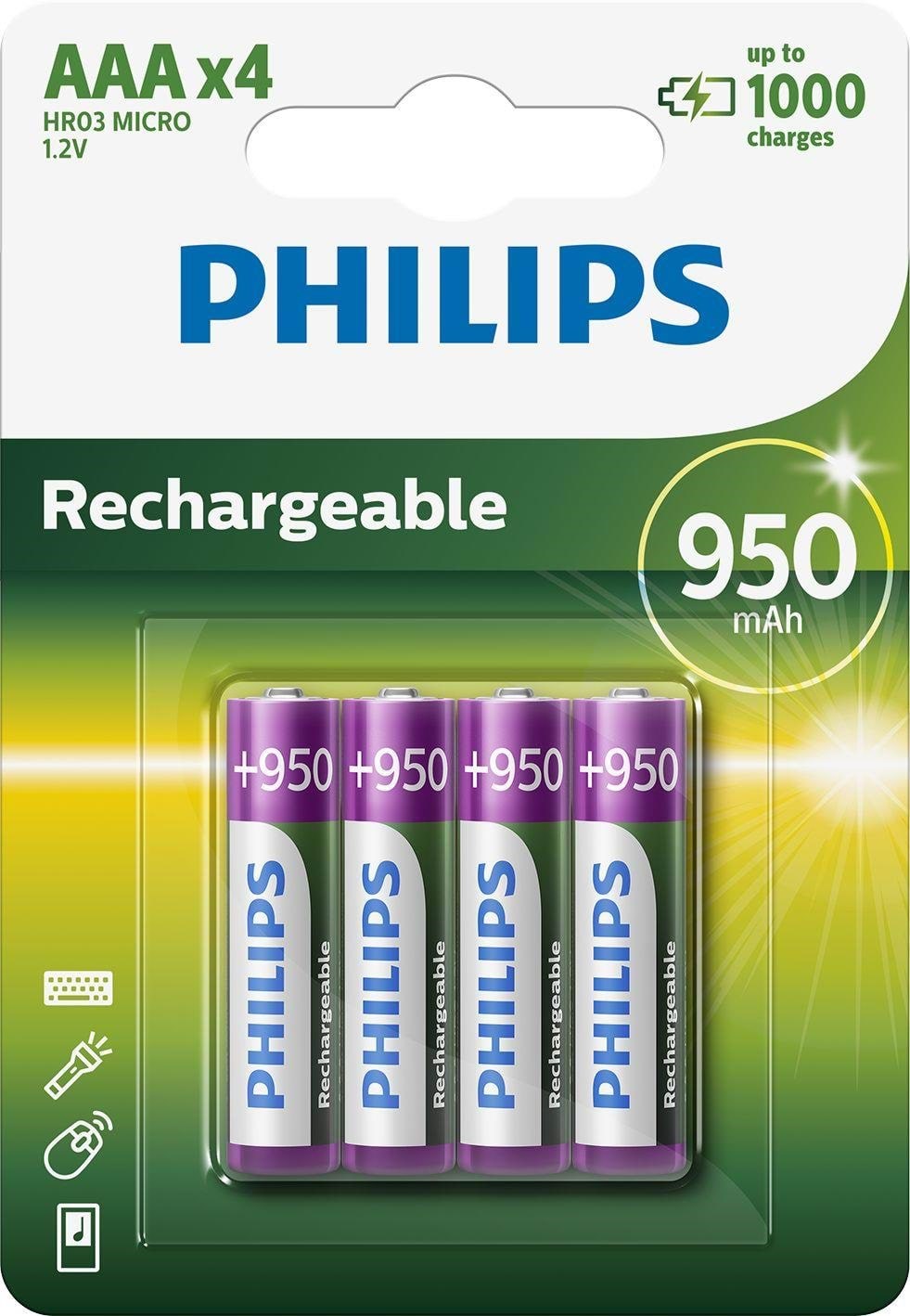 Philips Rechargeable AAA Batteri R03B4A95/10