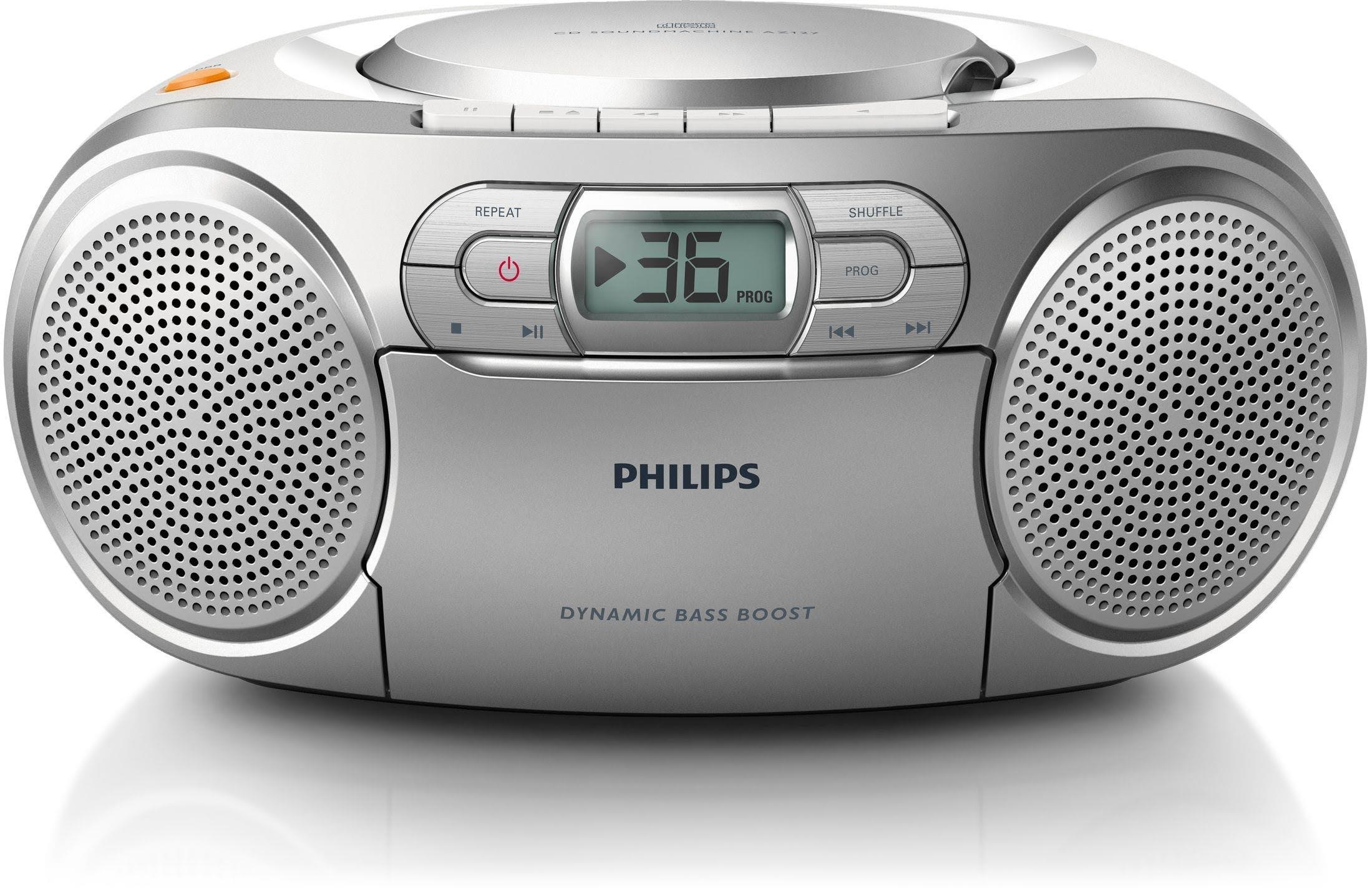 Philips AZ127 - boombox - CD Cassette - FM - Stereo - Sølv Radio AZ127/12