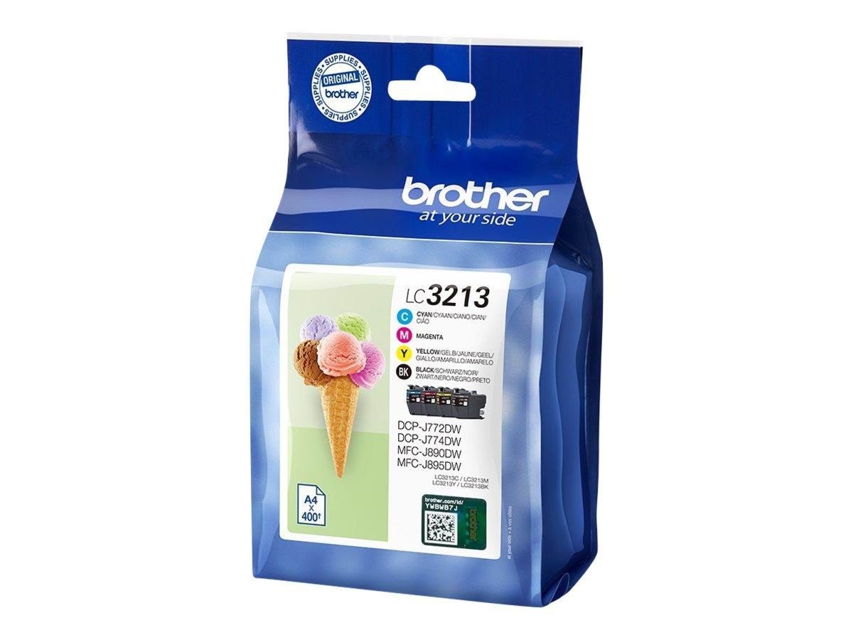 Brother LC3213VALDR / LC 3213 Value 4-Pack Printerpatron Og Toner Cyan