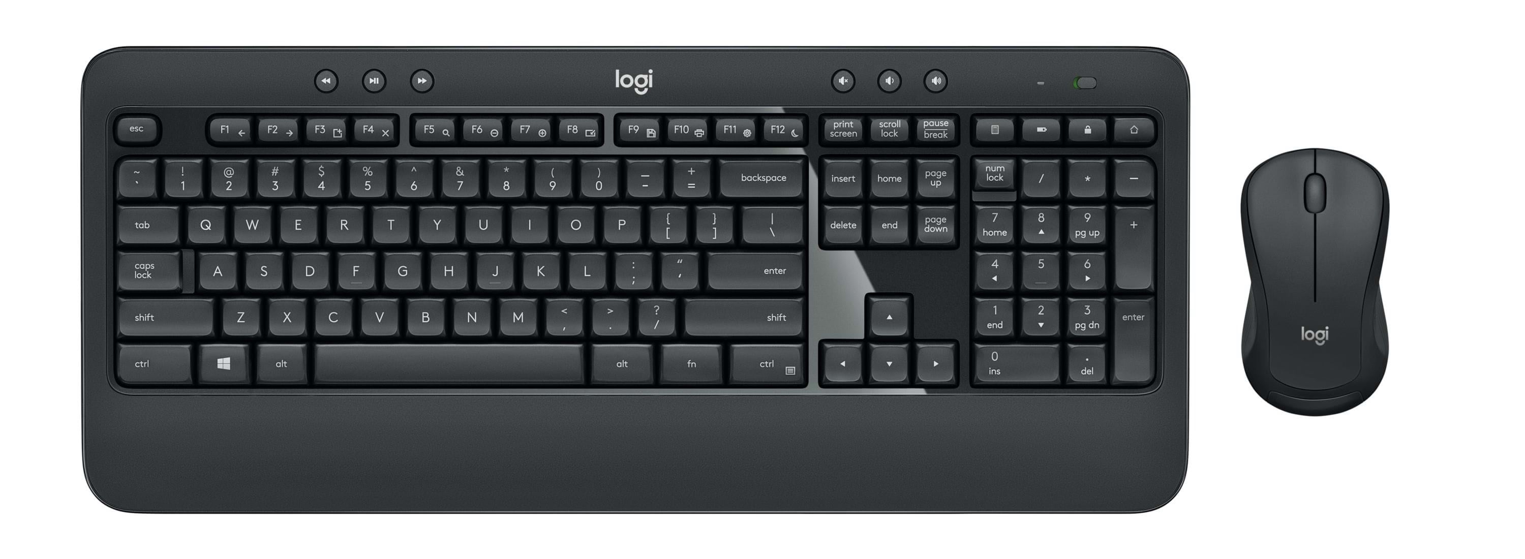 Logitech MK540 Advanded Wireless Combo - UK - Tastatur & Mus sæt - Engelsk - Sort
