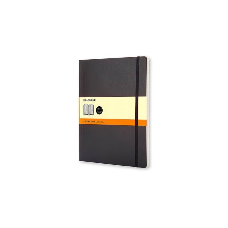 Moleskine Classic Soft Linjeret XL Sort Notesbog QP621