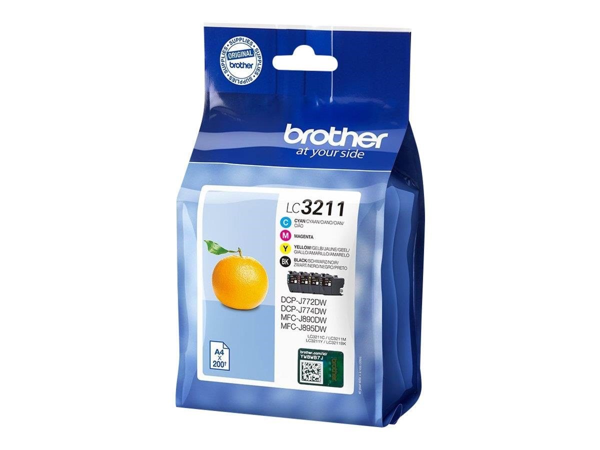 Brother LC3211VAL / LC 3211 Value Pack 4-Pack Printerpatron Og Toner Cyan, Magenta, Gul