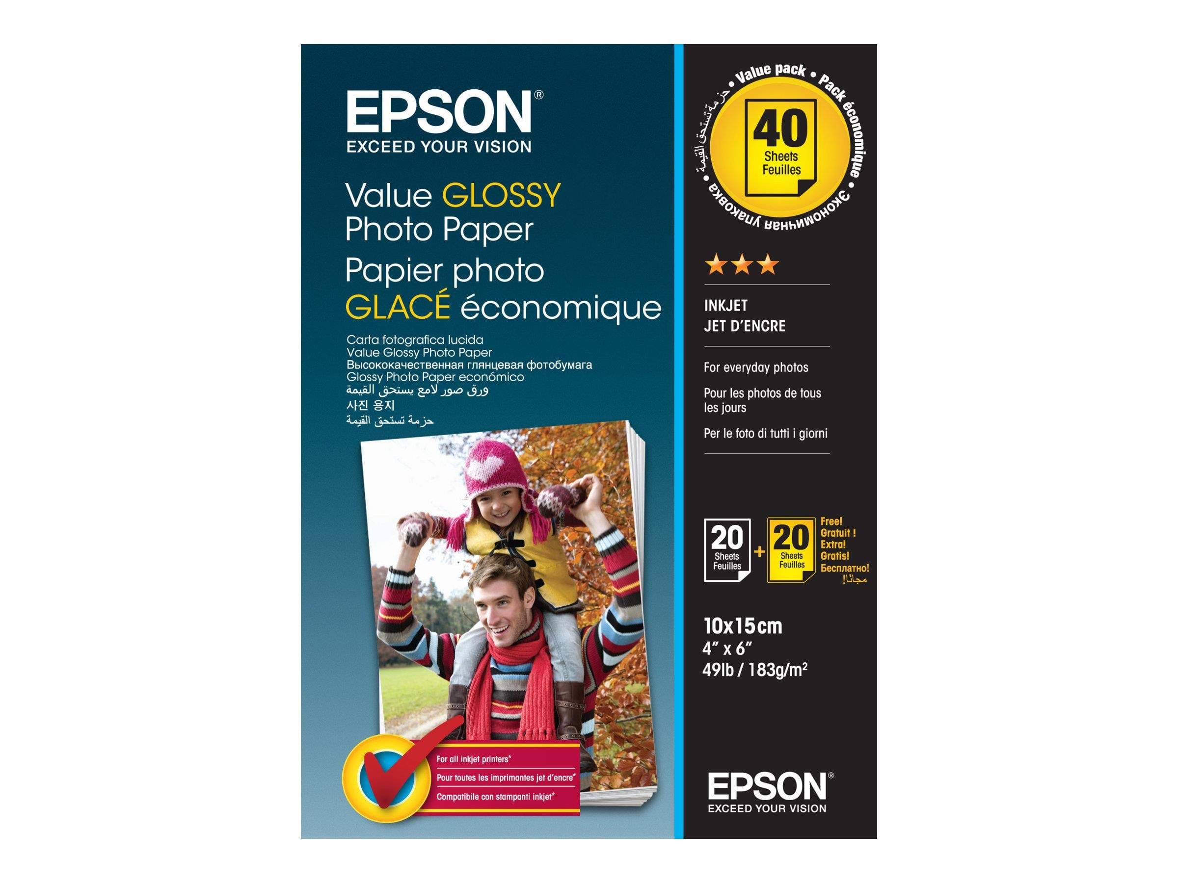 Epson Value Photo Paper Glossy - fotopapir - 20 ark Fotopapir C13S400044