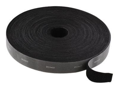 Deltaco Velcrobånd - 5m - Black Kabel Organisering Sort CM2005S