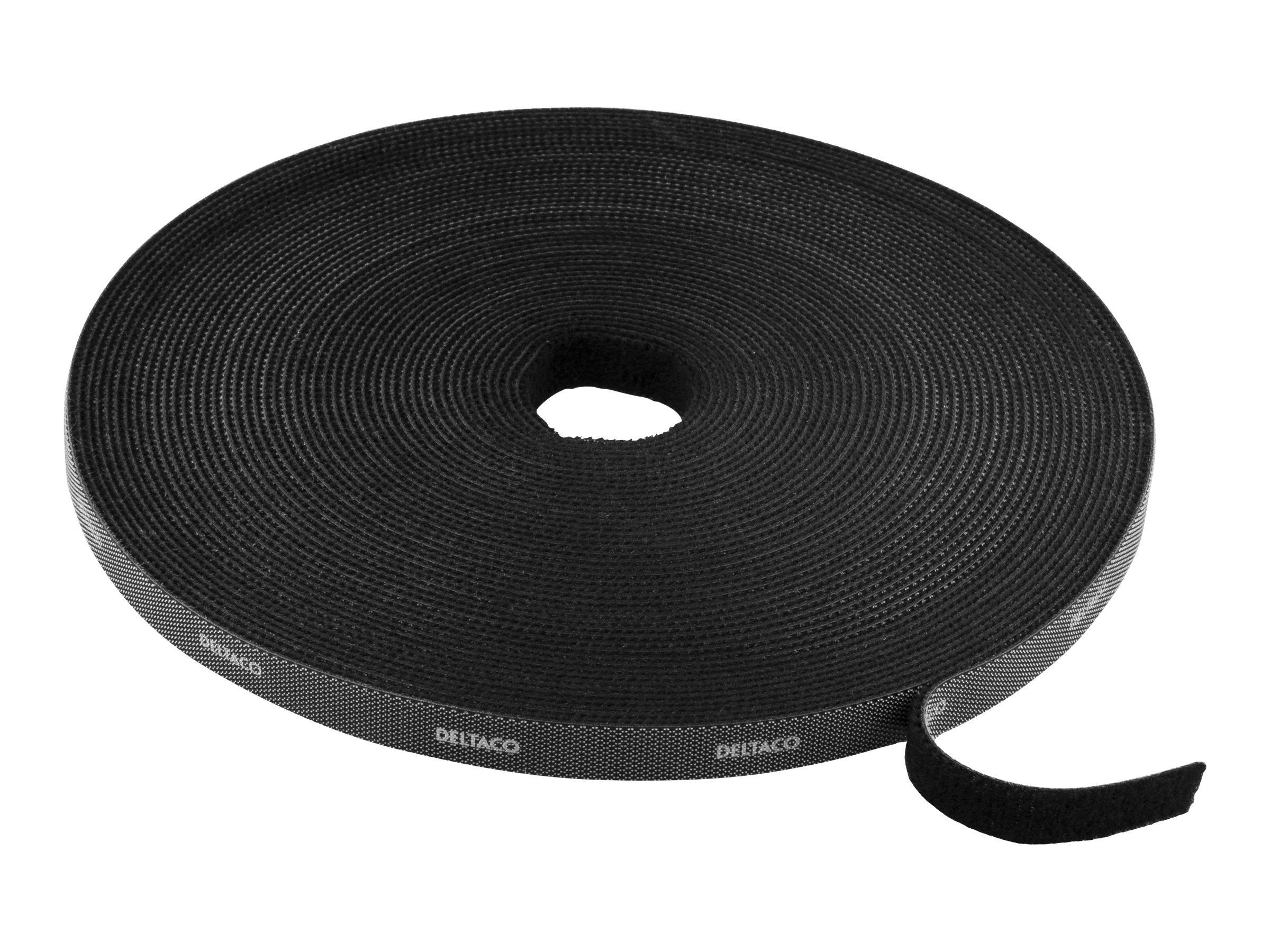Deltaco kabelvelcro - 15m - sort Kabel Organisering CM1015S