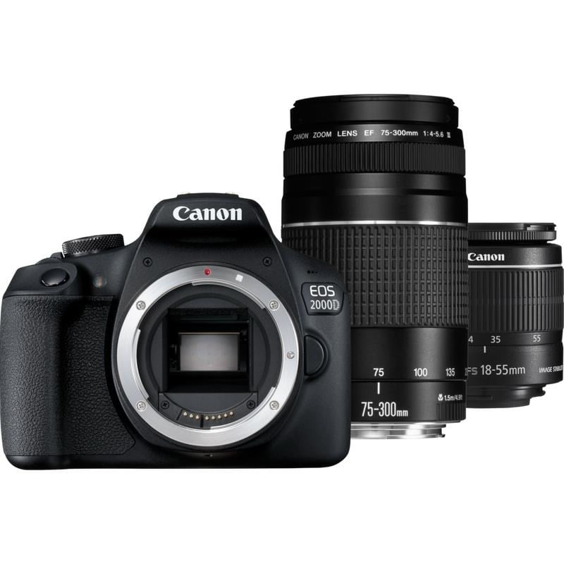 Canon EOS 2000D 18-55mm IS II + EF 75-300mm III Kamera 2728C017