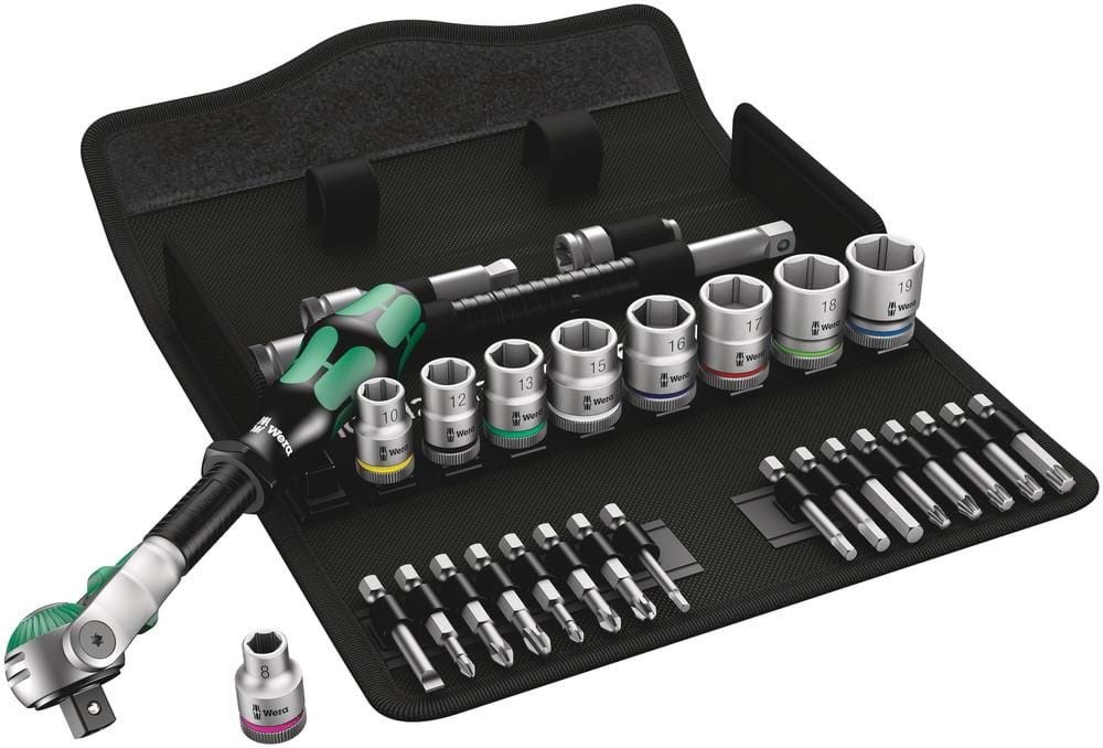 Wera 8100 SB 6 Zyklop Speed-skraldesæt, 3/8"-tilslutning, metrisk , 29 dele