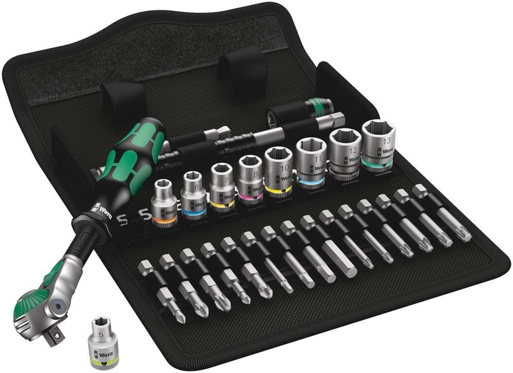Wera 8100 SA 6 Zyklop Speed-skraldesæt, 1/4"-tilslutning, metrisk , 28 dele