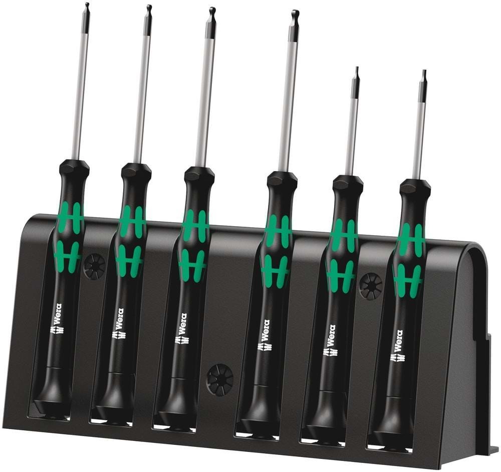 Wera 2052/6 elektronik-skruetrækkersæt + rack, 6 dele Værktøj 5118156001