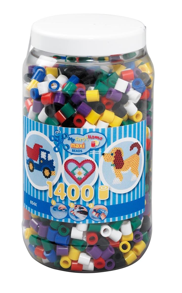 Hama Beads - Maxi - Beads in bucket - 1400 pcs Kreativt Legetøj 8540