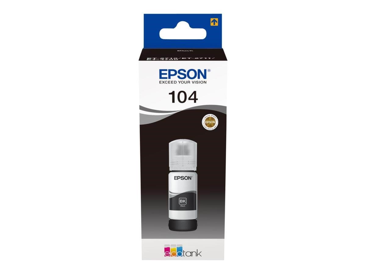 Epson EcoTank 104 - Black Ink Tank Printerpatron Og Toner Sort C13T00P140