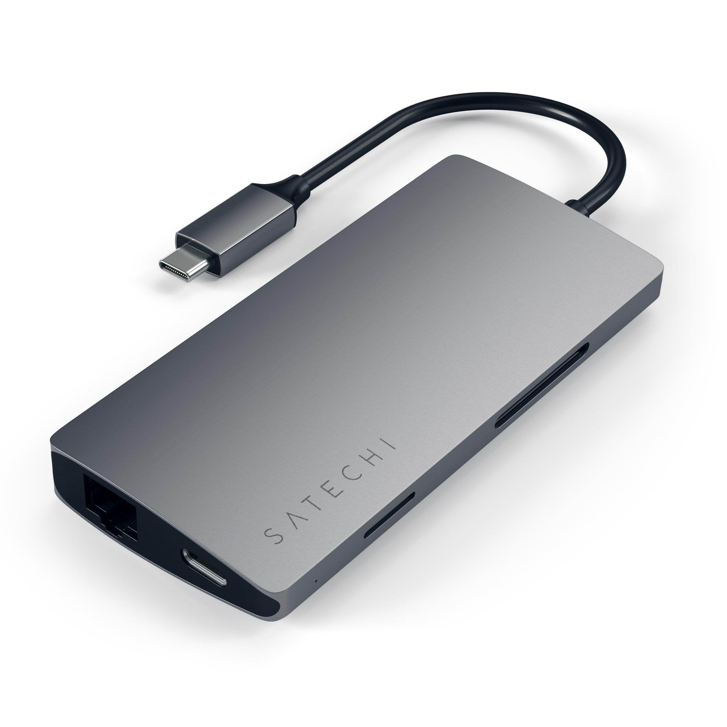 Satechi Aluminum Multi-Port Adapter V2 - USB-C - 3-Port USB-A - 1× HDMI - 1GbE