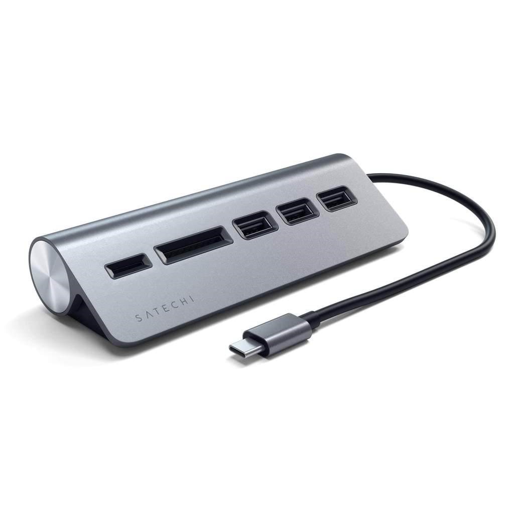 Satechi USB-C Combo Hub for Desktop USB hub - 3 ports - Grå Usb Hub ST-TCHCRM