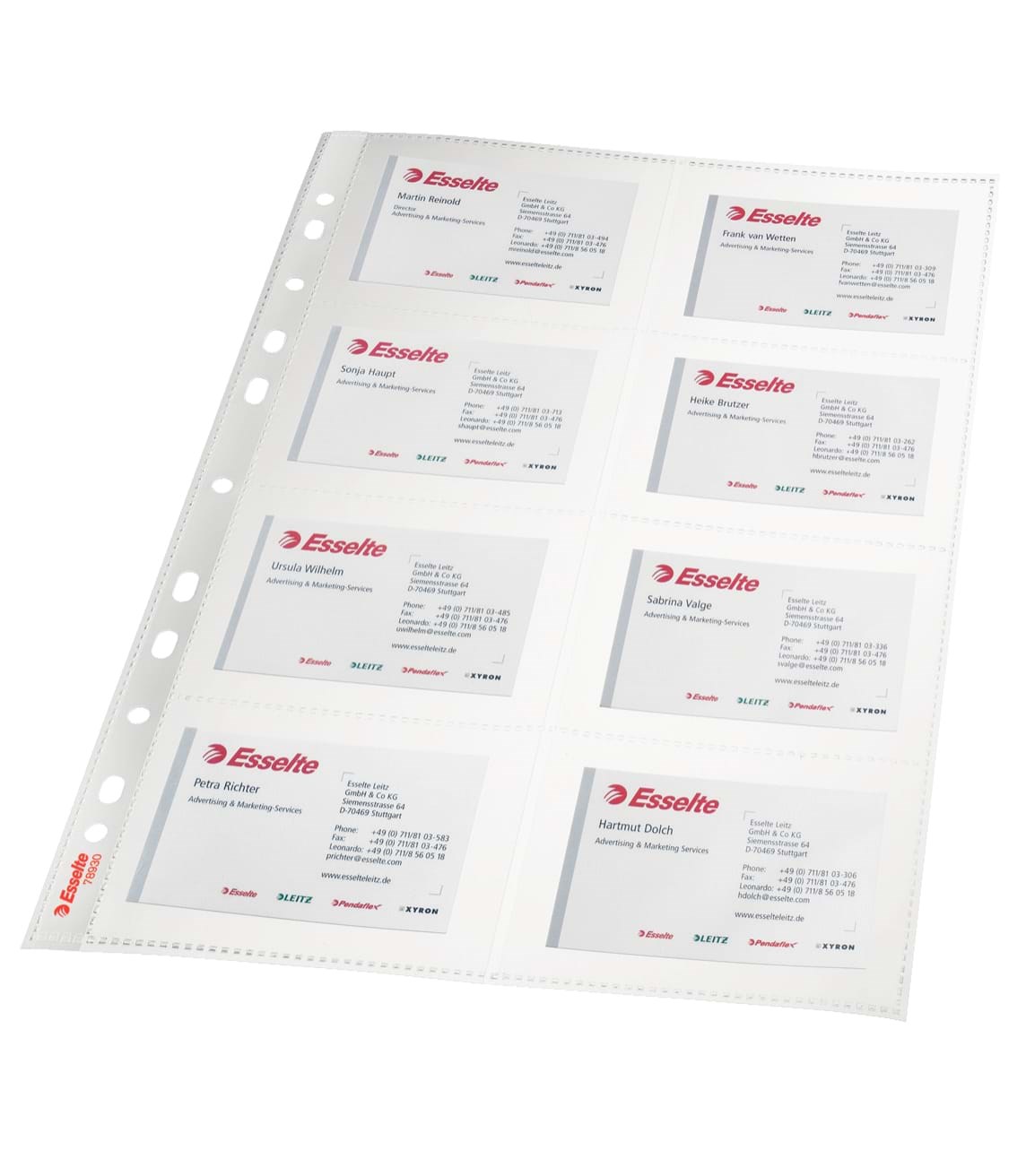 Esselte Lomme visitkort 105my A4 klar pose/10 Plastiklomme 78930