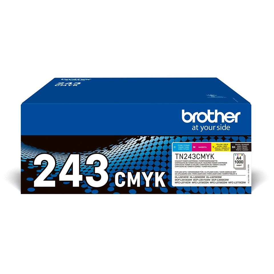 Brother TN243CMYK / TN 243CMYK Value Pack 4-Pack Printerpatron Og Toner Cyan