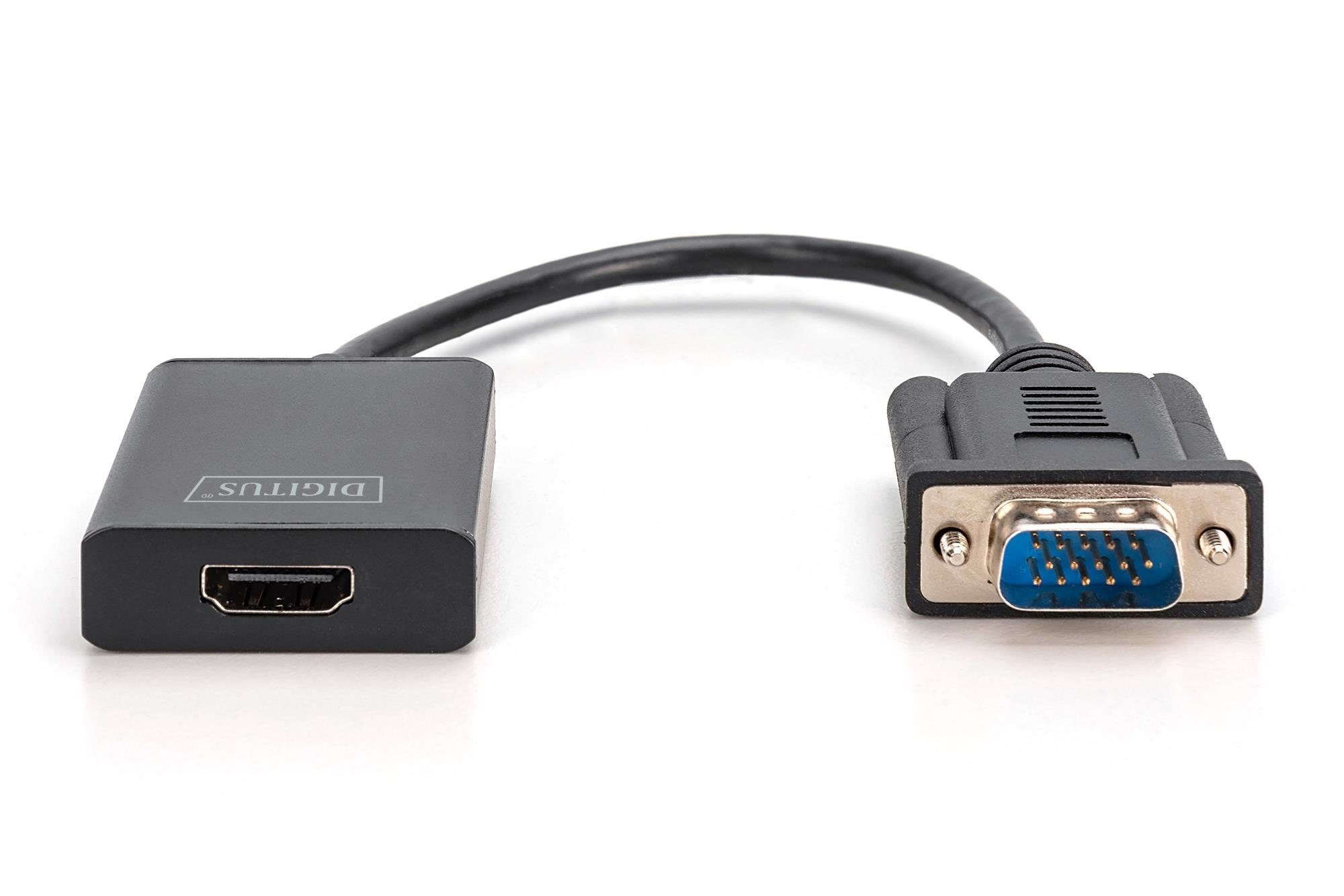DIGITUS VGA - HDMI Converter Skærmkabel Sort DA-70473