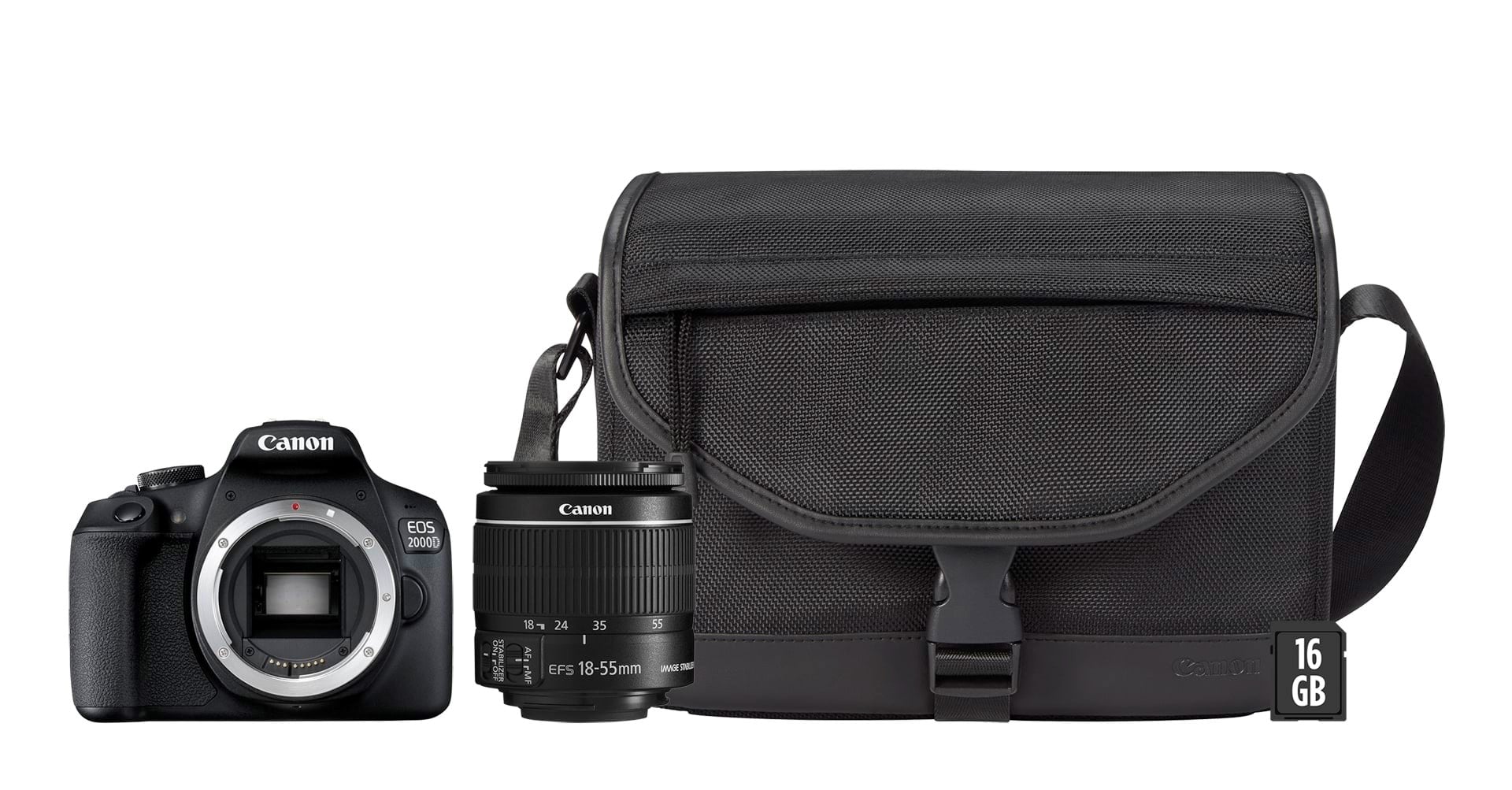 Canon EOS 2000D 18-55mm IS II + SB130 Bag + 16GB SD Card Kamera 2728C013
