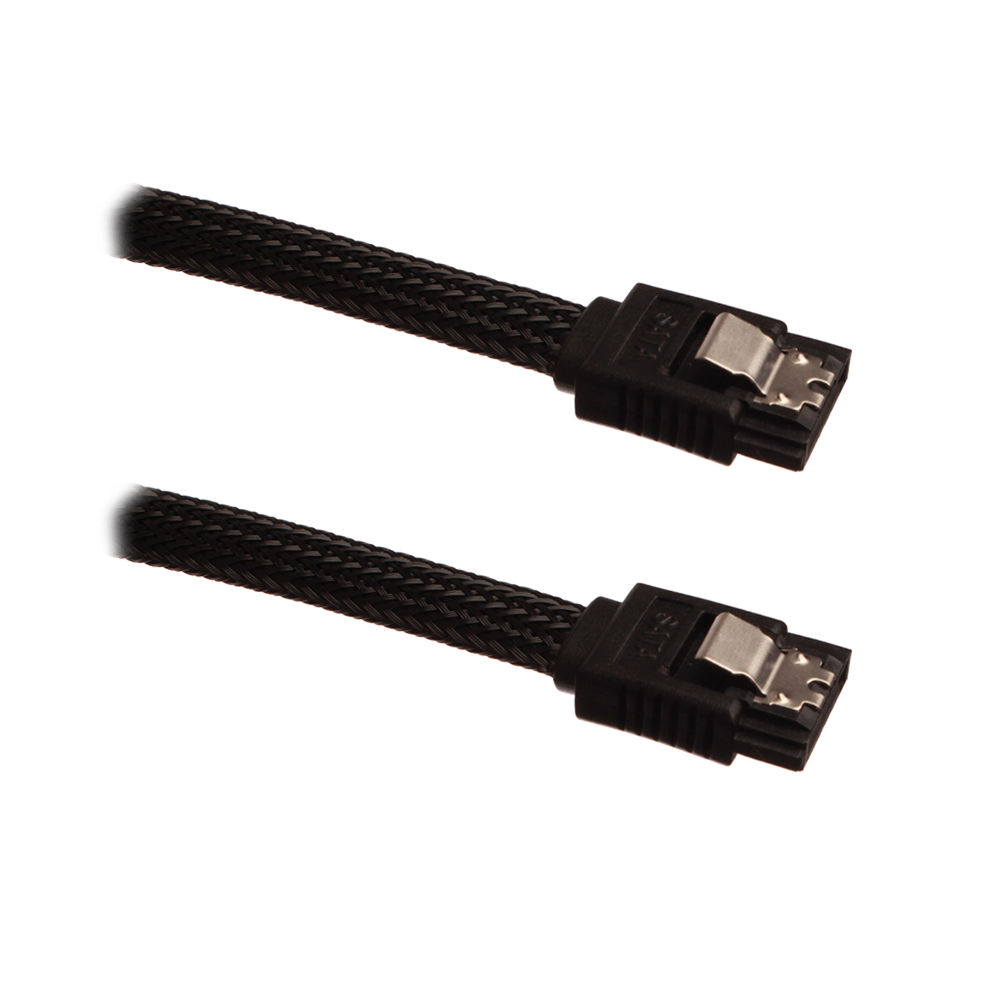 DUTZO Sleeved SATA kabel - Sort - 0.5 m Sata Kabel DSC-SATASL05BLK