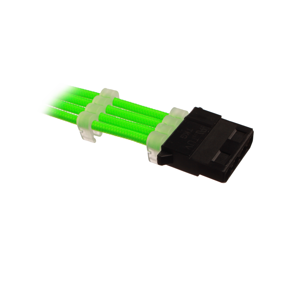 DUTZO Sleeved 4-pins Molex Cable - Green Strømkabel Grøn DSC-MOLSL03GRN