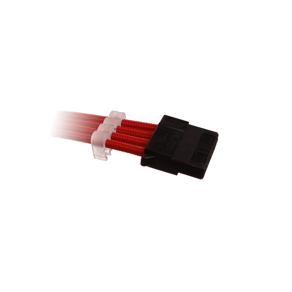 DUTZO Sleeved 4-pins Molex Cable - Red Strømkabel Rød DSC-MOLSL03RED