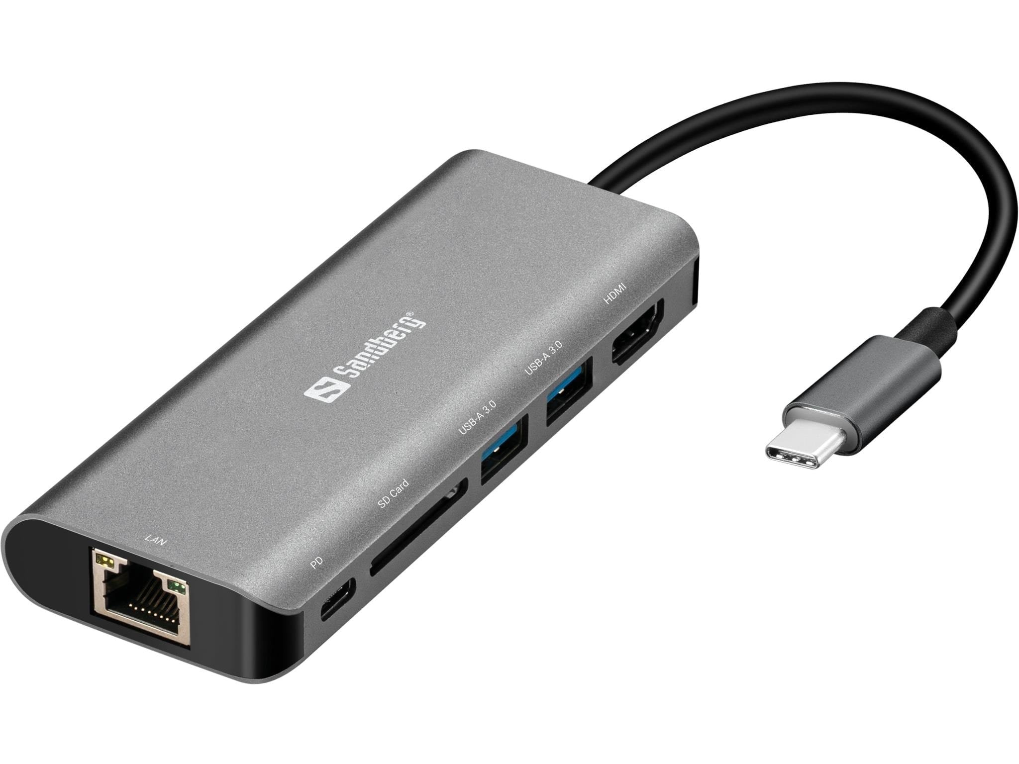 Sandberg USB-C Dock HDMI+LAN+SD+USB100W Docking Station 136-18