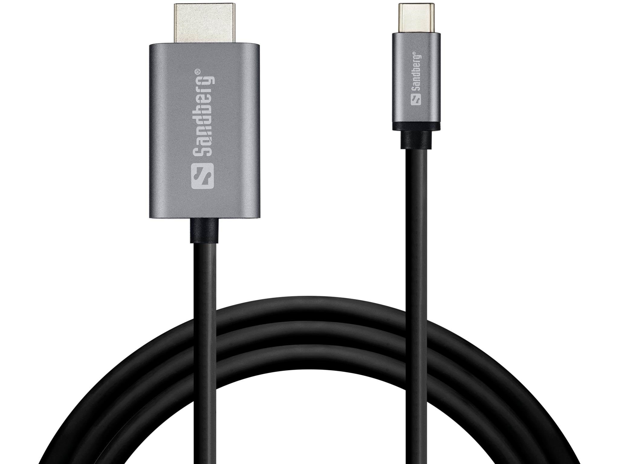 Sandberg USB-C to HDMI - 2m Skærmkabel Sort 136-21