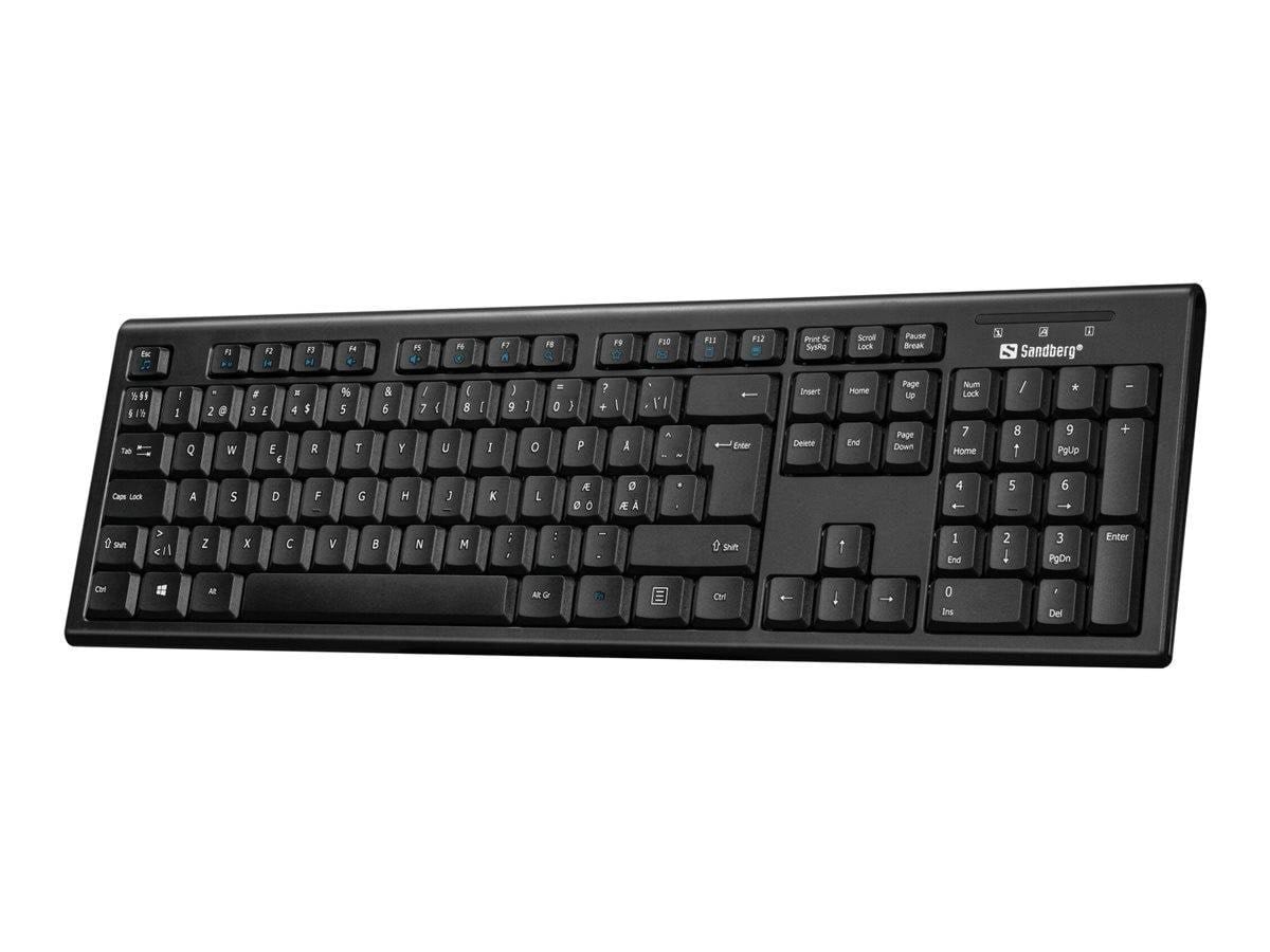 Sandberg USB Wired Office Keyboard - Tastatur - Nordisk - Sort Tastatur 631-10