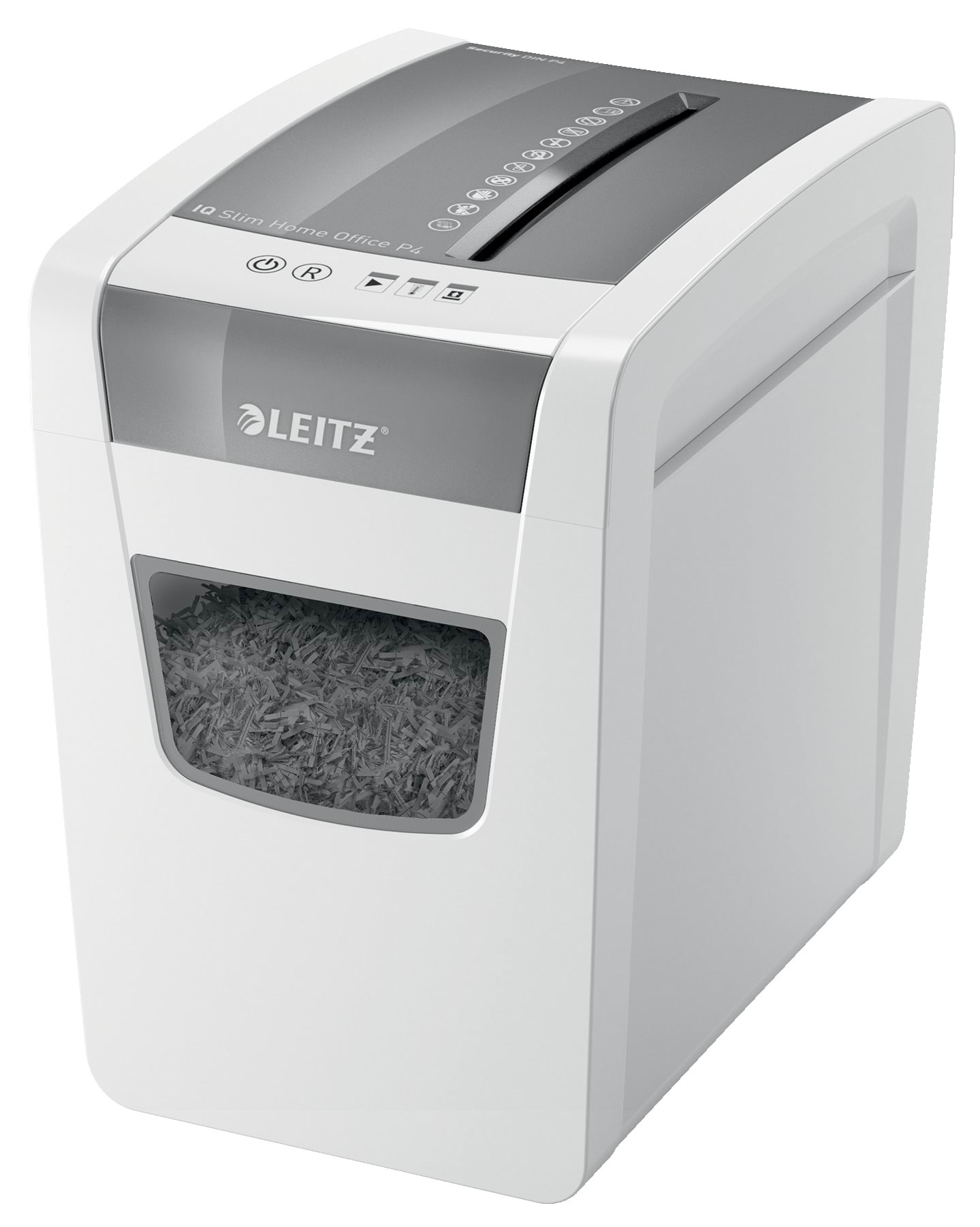Leitz IQ Slim Home Office makulator, P4 krydsmakulering 4x24 mm, 10 ark Makulator 80010000